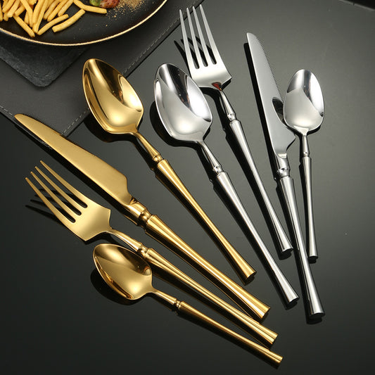 A stainless steel tableware