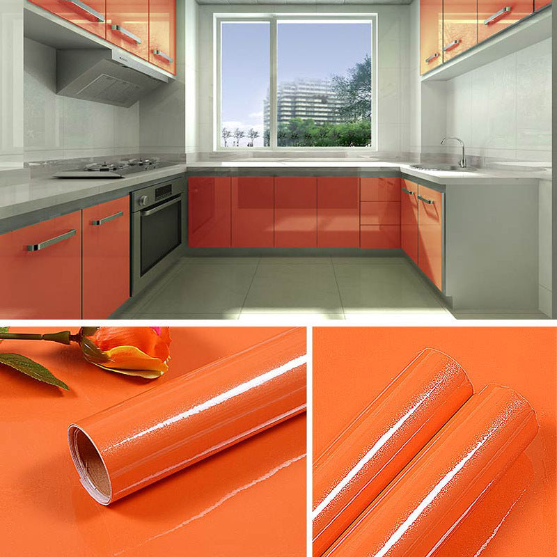 A cabinet self-adhesive sticker furniture renovation waterproof thickened paint wallpaper pearlescent cabinet room wardrobe solid color pvc wallpaper