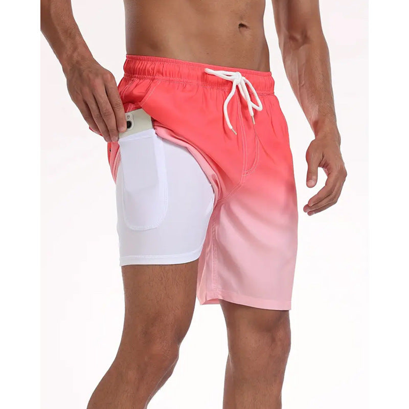 A Summer Men's Double Beach Pants Men's Casual Five-Point Shorts - Mixbatch