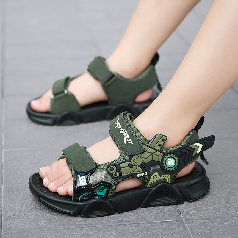 A new summer children's soft-soled beach shoes camouflage shoes boys' shoes army green casual children's sandals - Mixbatch