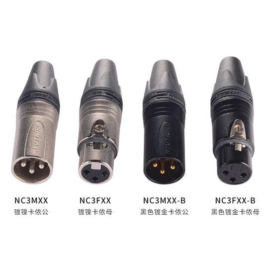 موصل صوت ثلاثي النواة من نوع XLR Kanon مطلي بالذهب من Youquek، ذكر وأنثى من نوع Canon NC3MXX/F