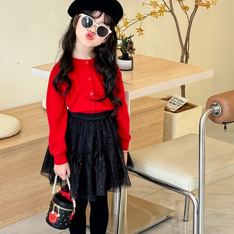 A children's bag bow bucket bag foreign style girl pearl chain shoulder bag - Mixbatch
