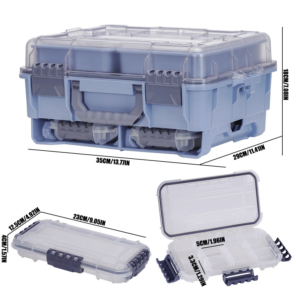 A Waterproof Fishing Toolbox – Double-layer, Large Storage for Lures & Accessories