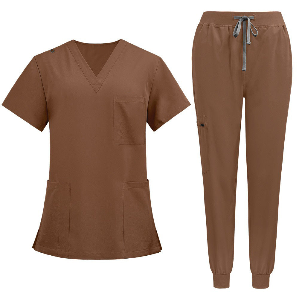 A Operating room short-sleeved hand washing clothes women's skin management nurse clothes surgeon isolation clothes work clothes