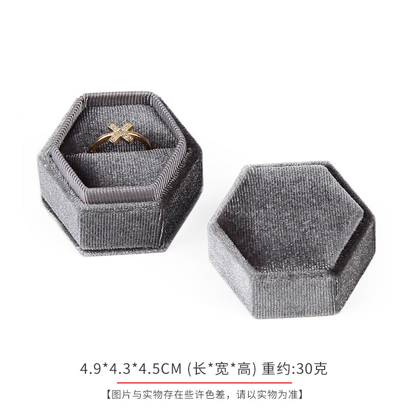 A Velvet hexagonal jewelry box
