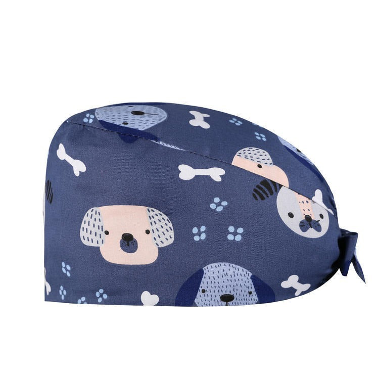A Cross-border surgical cap Cotton solid color nurse operating room cap Sweat-absorbing and windproof confinement cap Dental dentist cap