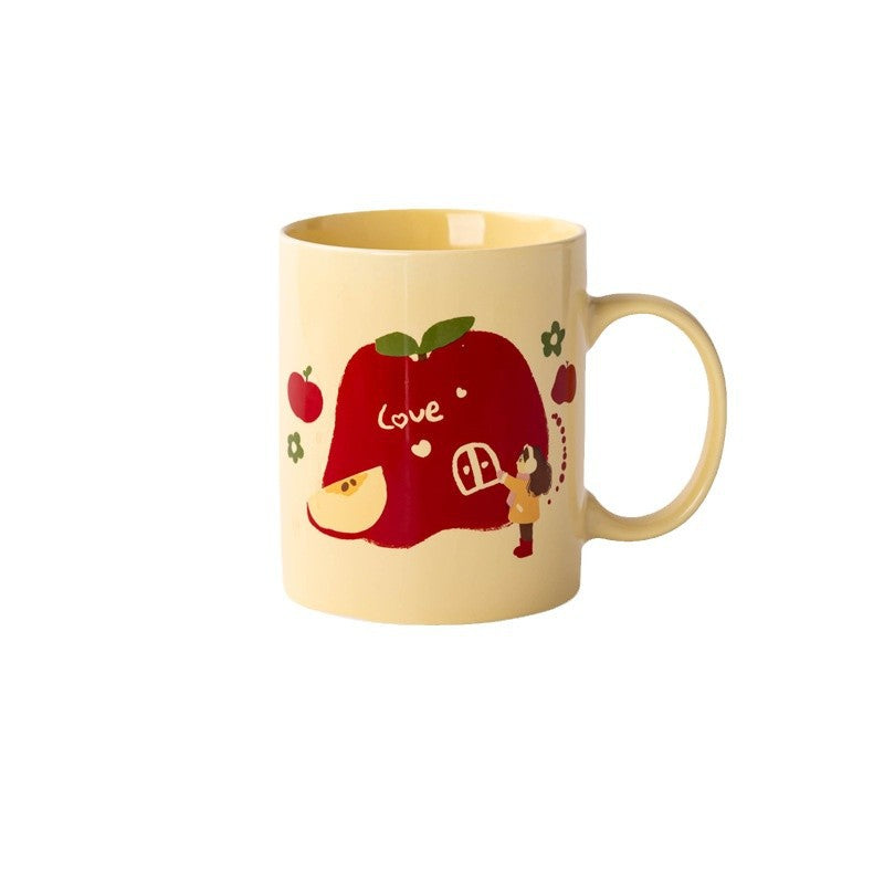 A Christmas Mug Ceramic Cup with Lid Spoon