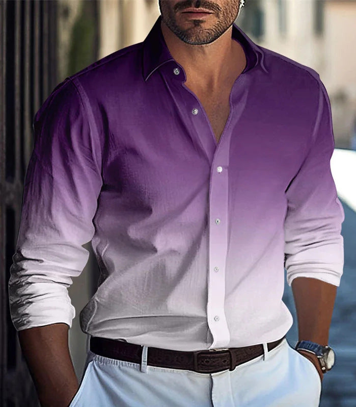 A long-sleeved shirt with gradual change of color