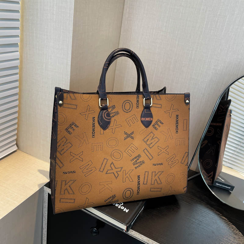 A new model, new style, simple and large-capacity letter presbyopia tote bag, portable commuter women's bag