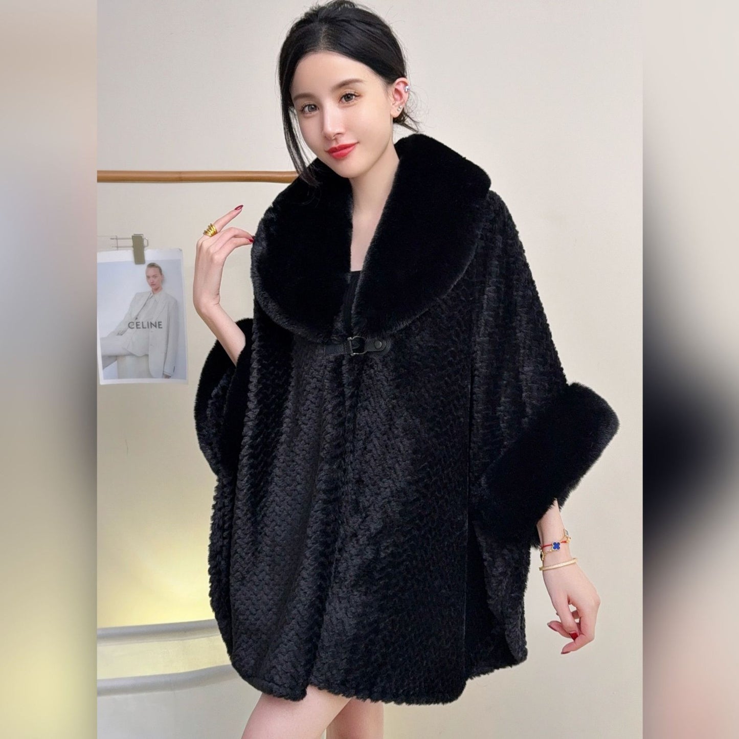 A faux fur jacket