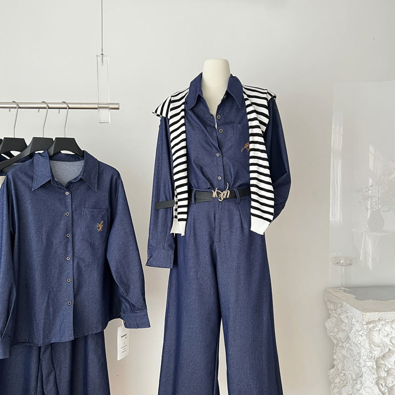 A denim suit