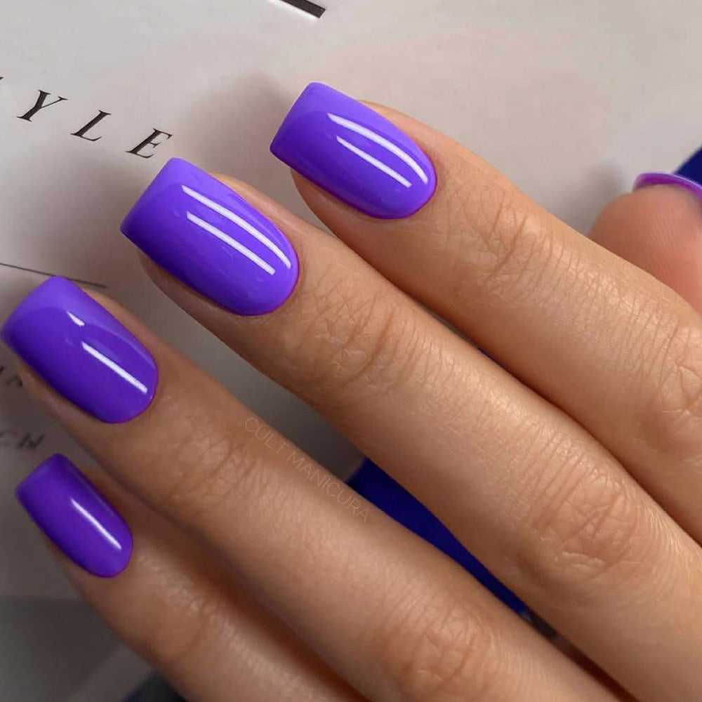 A Cross-border Wearable Women's Nail Art Wholesale Simple Medium and Long Square Solid Color Nail Art Patch Wearing Nail Wholesale - Mixbatch