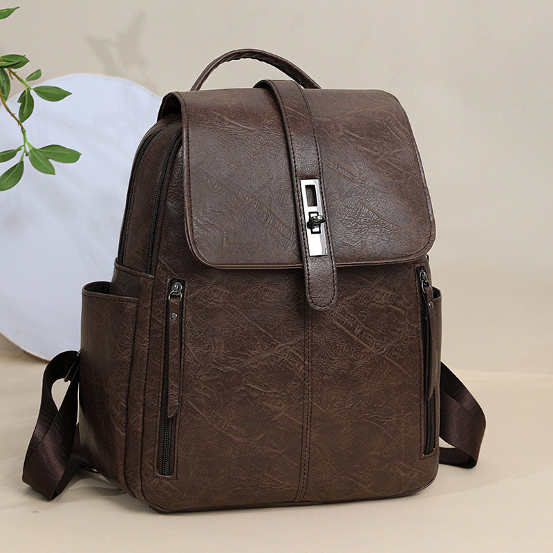 A backpack women's new retro casual old flower large capacity schoolbag backpack printing fashion trend line big bag