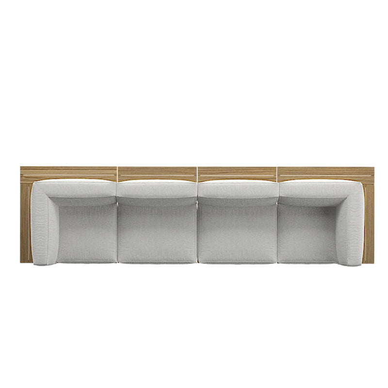 A teak outdoor sofa combination villa courtyard furniture Nordic style high-end garden hotel terrace solid wood sofa chair - Mixbatch