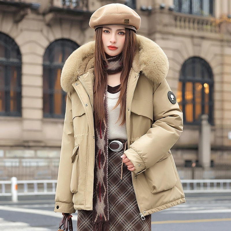 A Fleece-Lined Thickened Warm Jacket