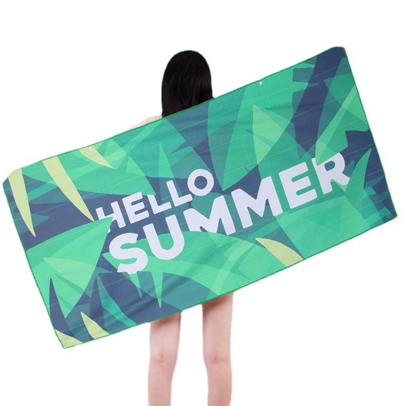 A microfiber double-sided velvet beach towel