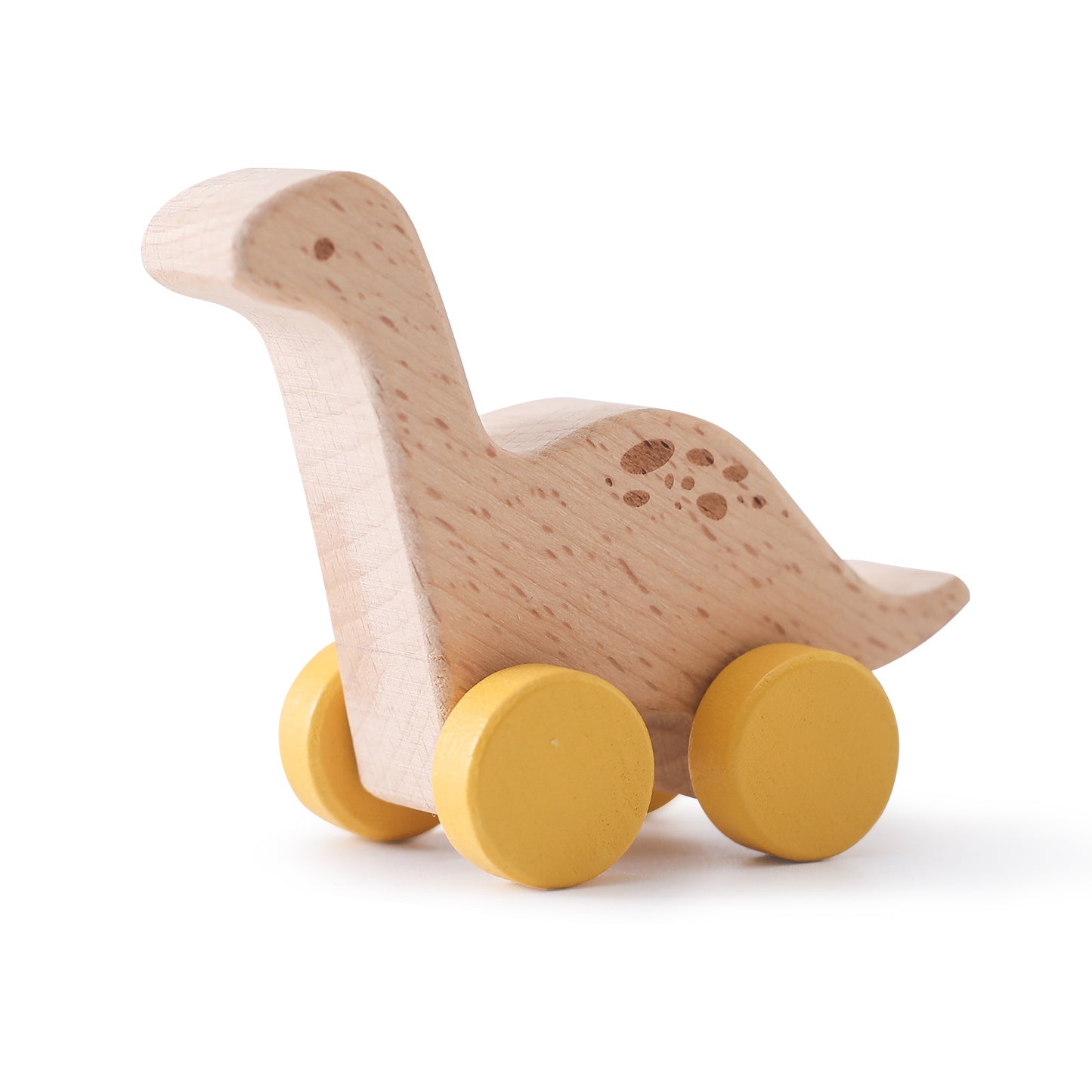 A children's dinosaur inertia pull-back car wooden drop-resistant hand push sliding car toy baby cartoon mini dinosaur car