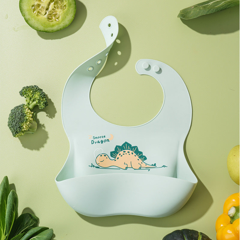 Baby silicone bibs, baby eating bibs, waterproof rice pockets,saliva napkins 0.08kg - Mixbatch