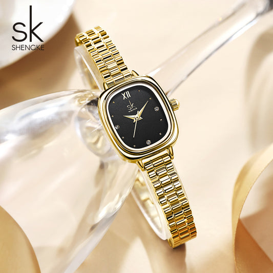 ASK watch women's high-end waterproof stainless steel versatile watch niche cross-border foreign trade women's watch women