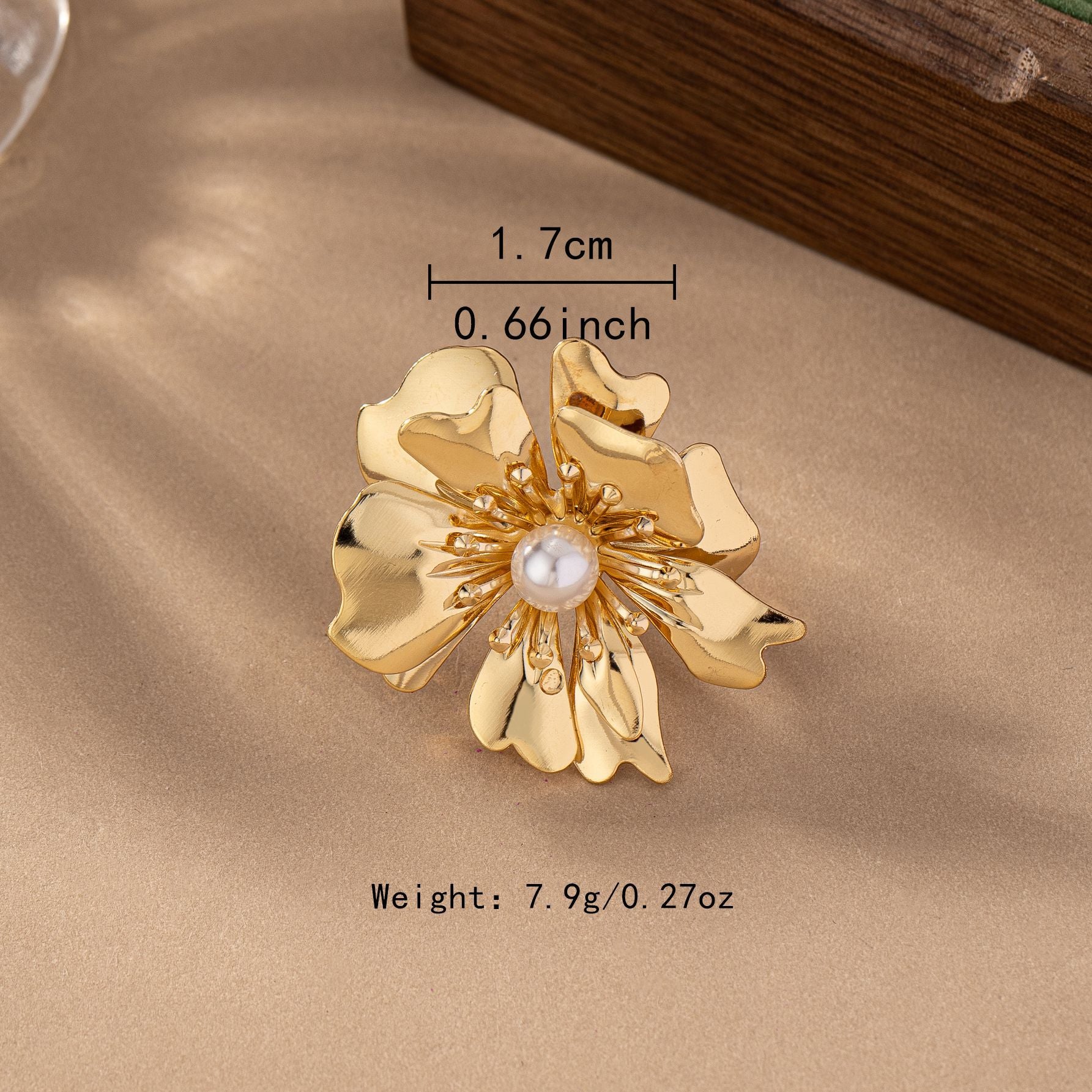 A European and American retro thickened exaggerated oversized flower pearl jewelry ring - Mixbatch