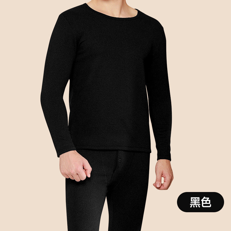A wool silk German velvet men's thermal underwear suit women's thickened AB-sided long johns men's bottoming shirt women's autumn and winter - Mixbatch