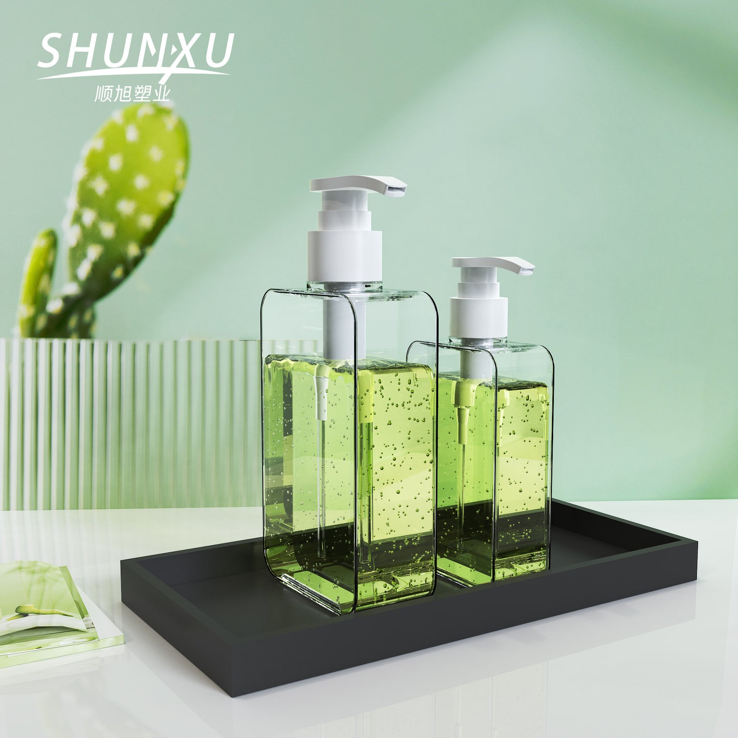 A 300ml transparent bottle Pet cat and dog fragrant body wash bottle PETG sub-packaging 200ml square plastic dilution bottle - Mixbatch