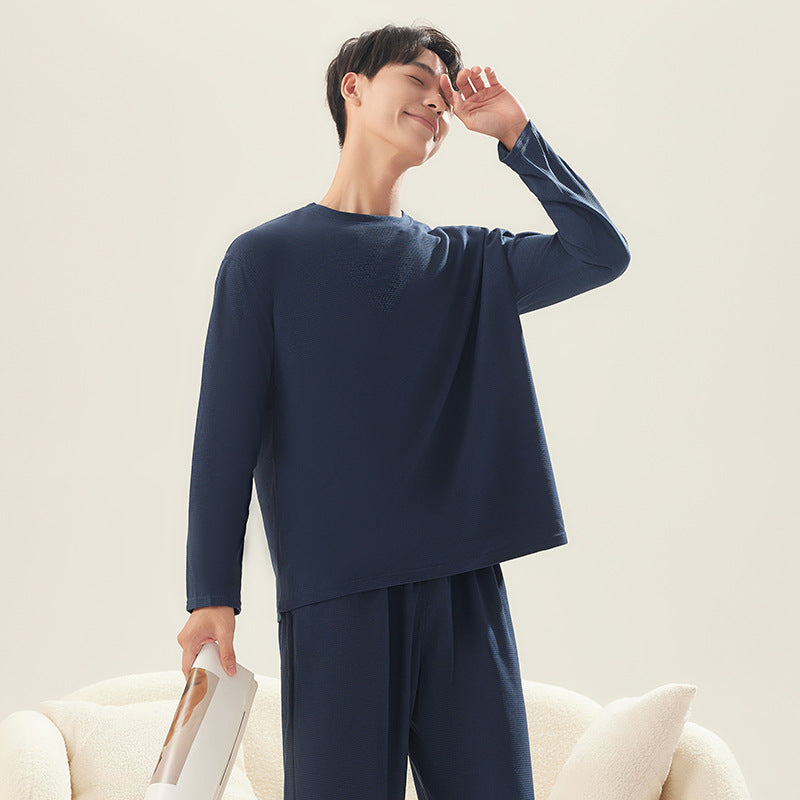 A men's and women's same pajama set