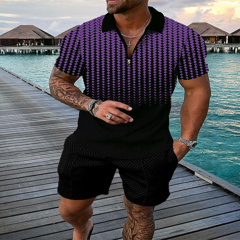 A short-sleeved shorts set