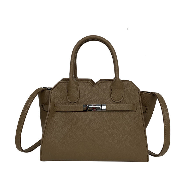 A simple premium platinum bag texture handbag large capacity Kelly bag women's new trendy fashion shoulder messenger bag