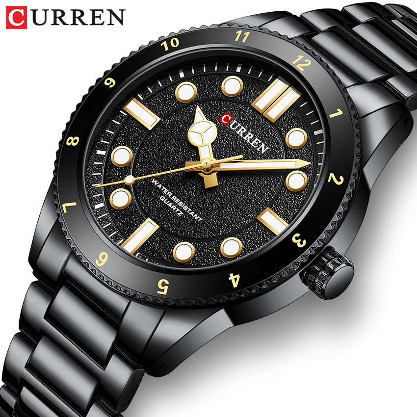 A 8450 Cross-border Simple Men's Watch Waterproof Steel Belt Men's Business Quartz Watch Men's Watch