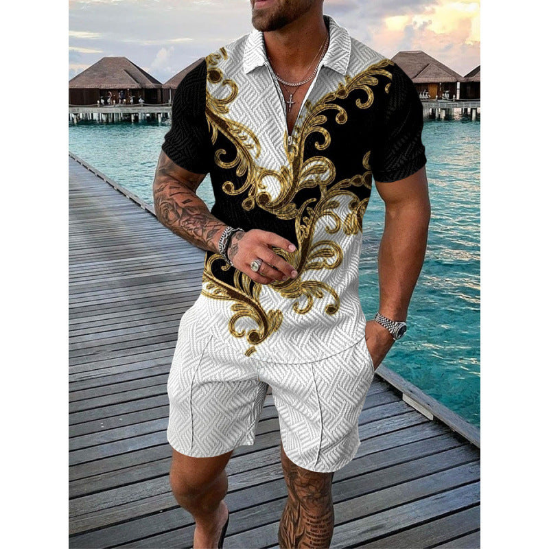 A short-sleeved shorts set