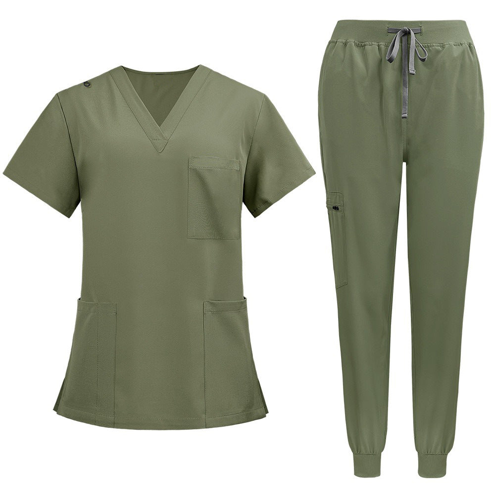 A Operating room short-sleeved hand washing clothes women's skin management nurse clothes surgeon isolation clothes work clothes