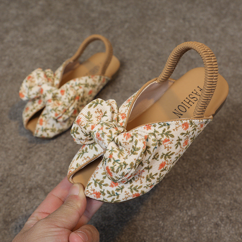 A Mori girl girl girl sandals new leopard print bow - Mixbatch