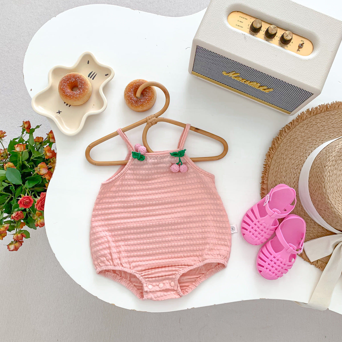 A children's clothing spot summer thin small suspender clothes baby girl triangle bag fart clothes out one-piece climbing clothes - Mixbatch