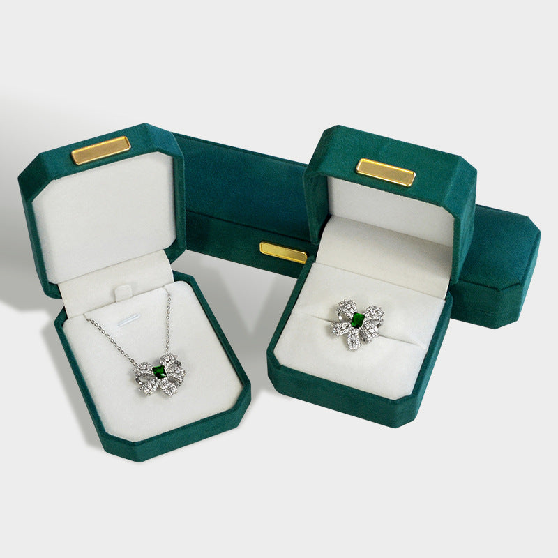 A custom LOGO flannel jewelry box