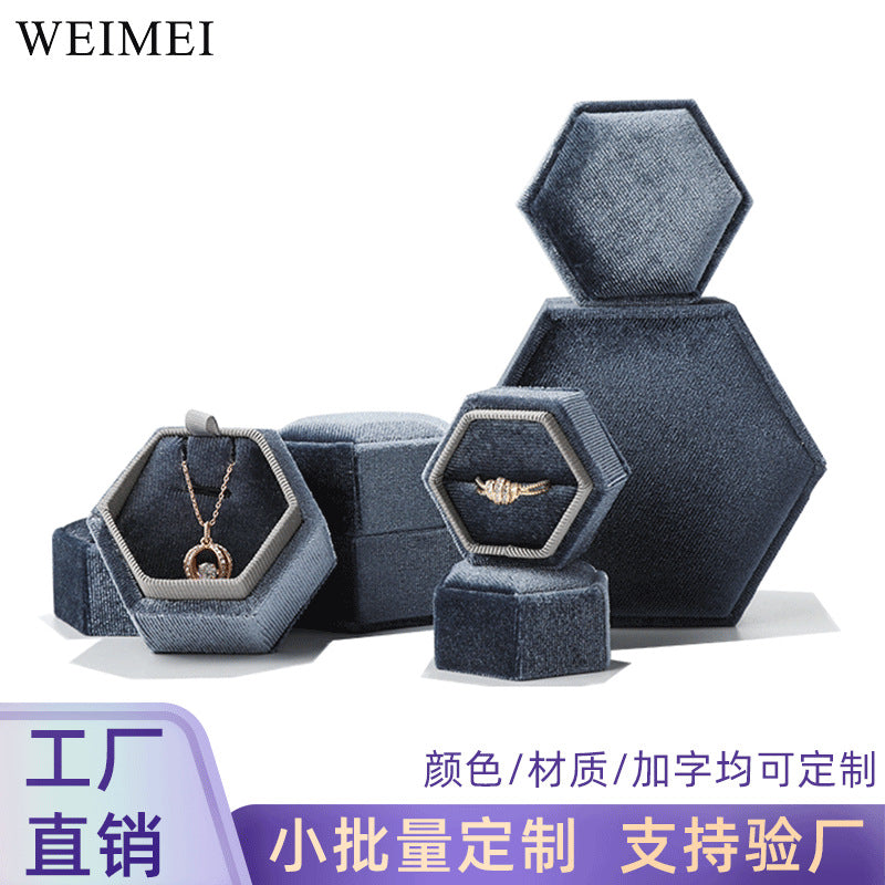 A Velvet hexagonal jewelry box