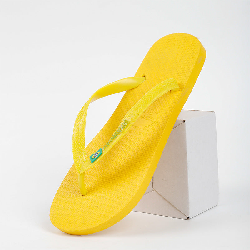 A Brazilian Havana Solid Color Rubber Non-Slip Men's Flip-flops Home Beach Flip-flops