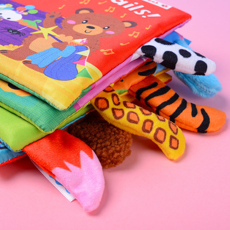 Animal Tail Cloth Book Baby Ringing Paper Cloth Book 0-1 Year Old Infant Toy Enlightenment Early Education Cloth Book