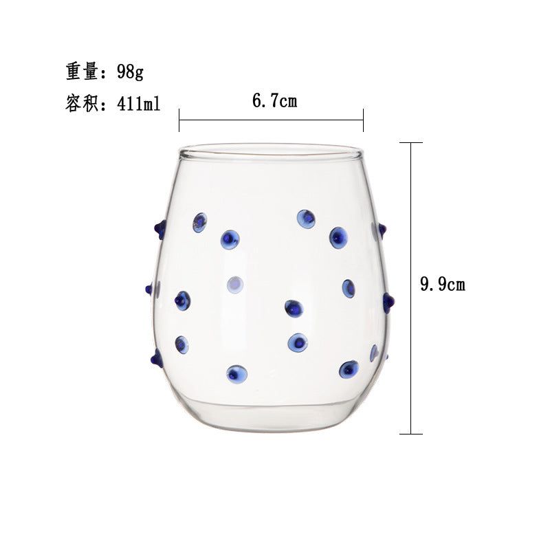 A glass drinking cup