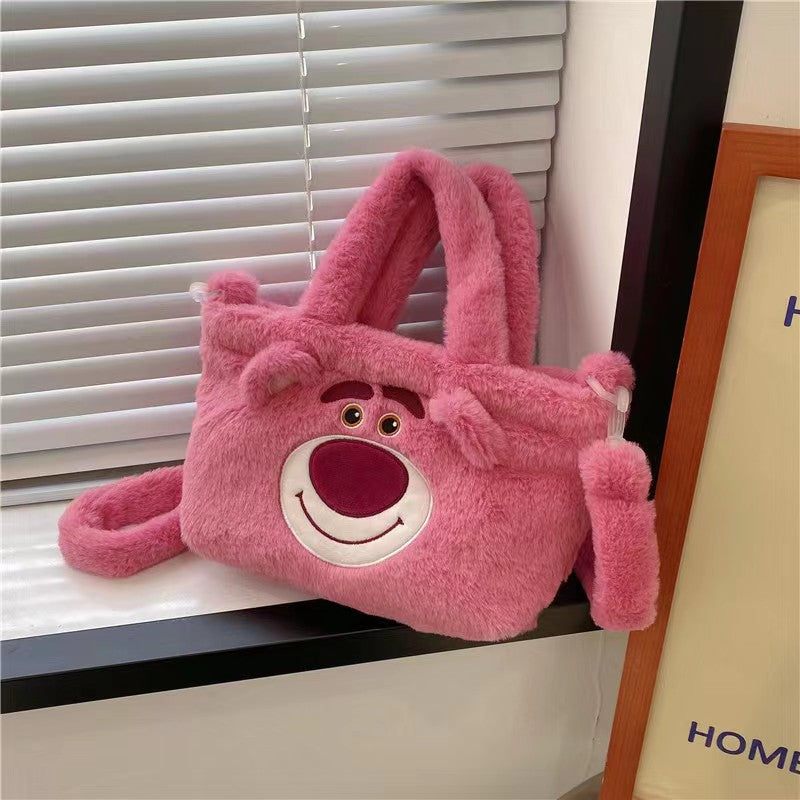 A new plush toy handbag shoulder oblique span bag cartoon bag girl foreign versatile
