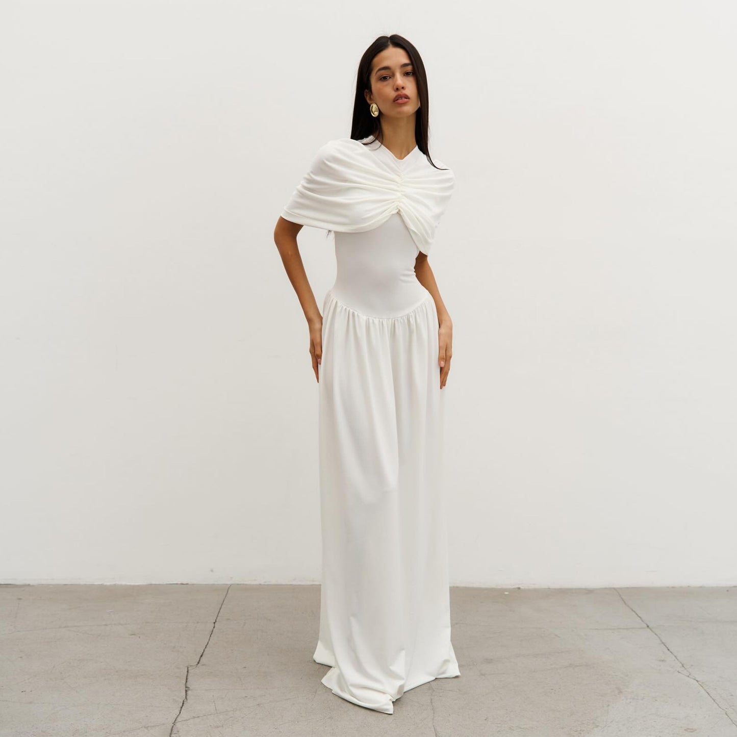D112DS European and American cross-border 2025 spring explosion new women's dress two-piece set off-the-shoulder cape sexy slim fit - Mixbatch