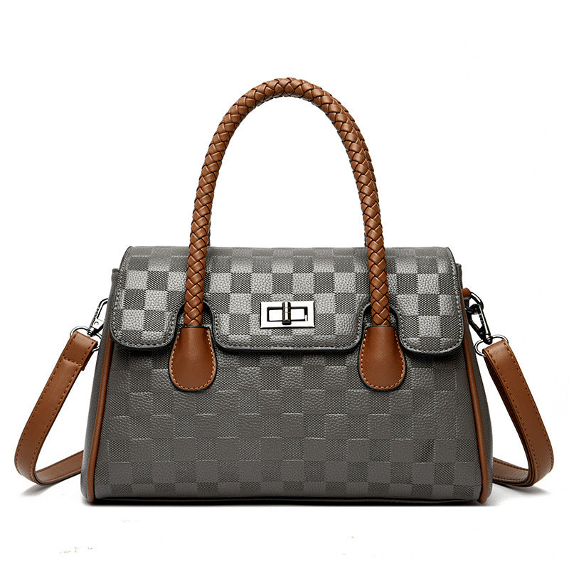 A messenger handbag