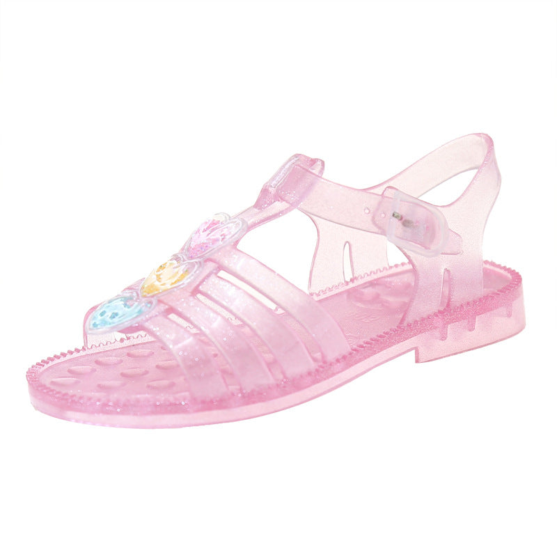 A girl open toe crystal shoes baby foreign style princess shoes - Mixbatch