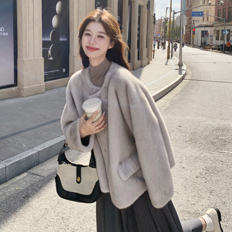 A faux fur jacket