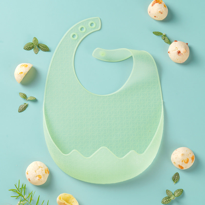 Baby silicone bibs, baby eating bibs, waterproof rice pockets,saliva napkins 0.08kg