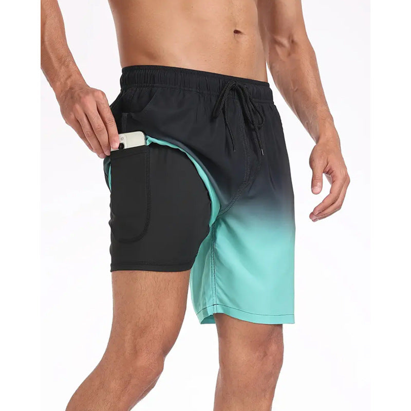 A Summer Men's Double Beach Pants Men's Casual Five-Point Shorts - Mixbatch