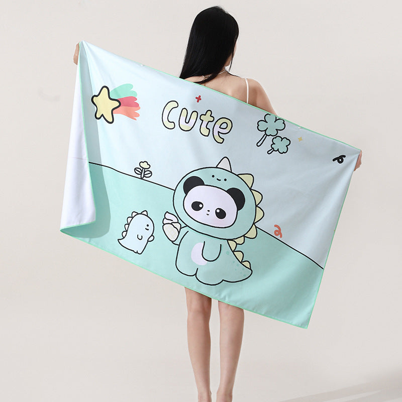 A microfiber double-sided velvet beach towel