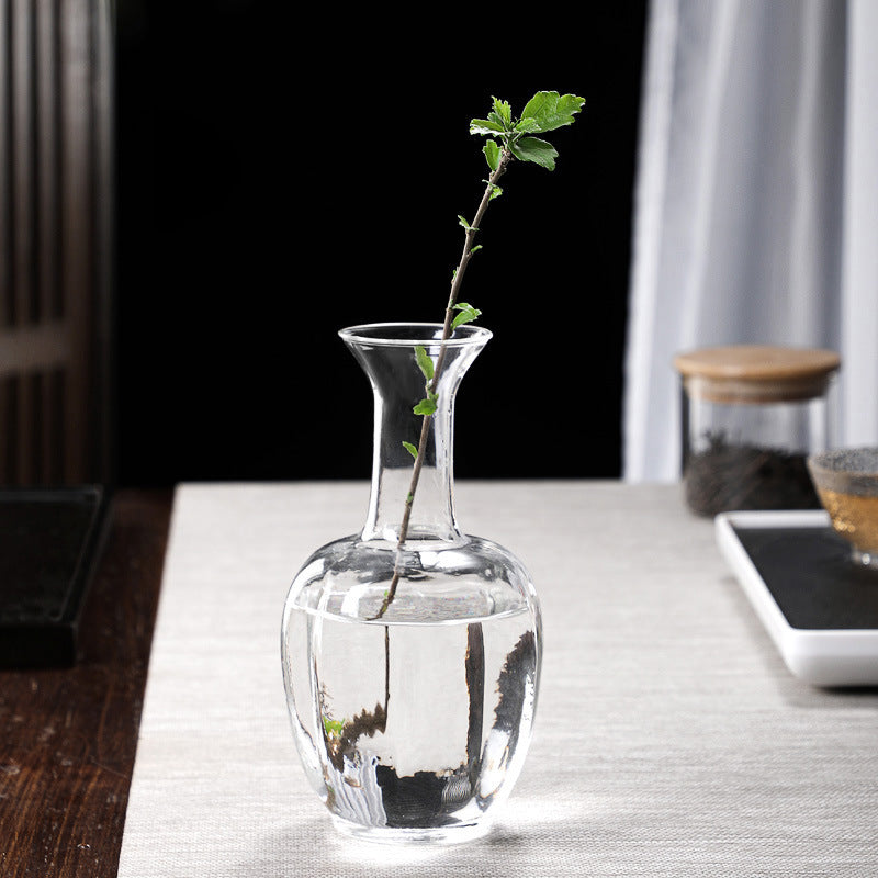 A glass vase transparent water flower cultivator