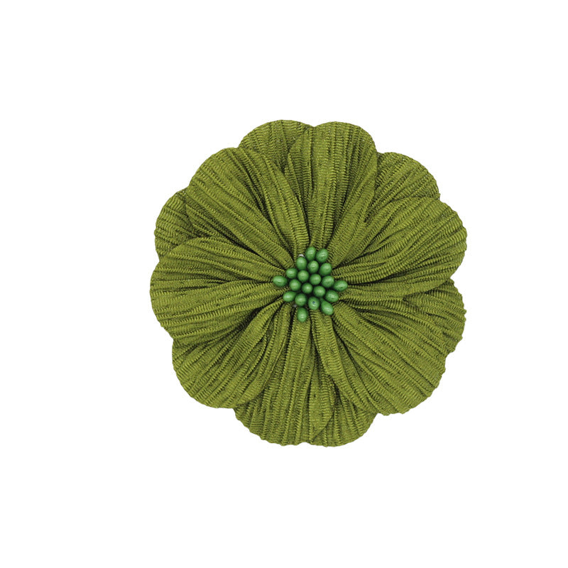 A new handmade pleated fabric flower bark pattern flower core head flower headband accessories shoes and hats flower clothing accessories 8CM - Mixbatch