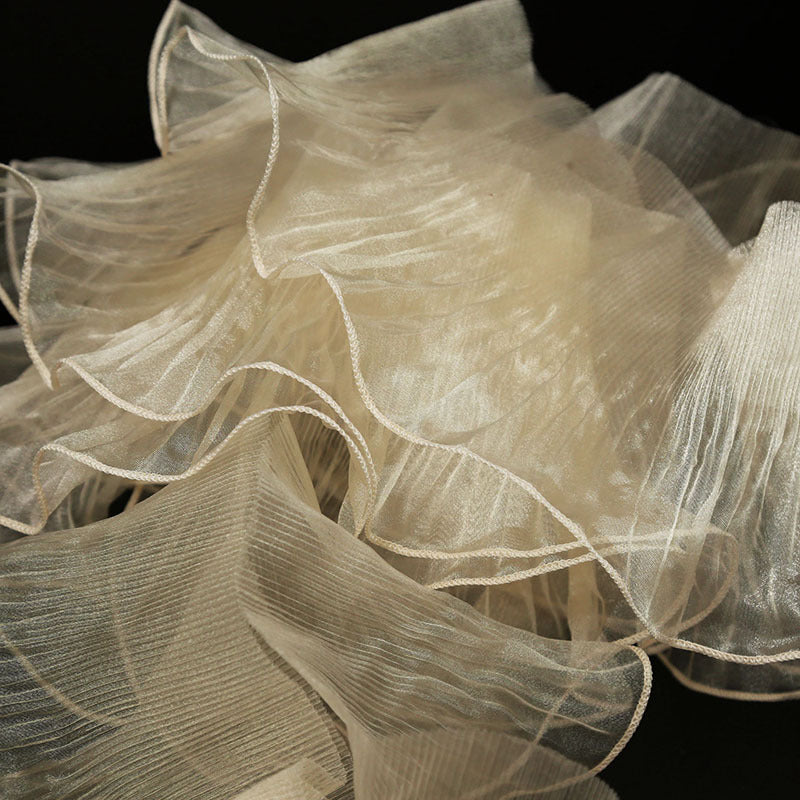 A large wave lace, transparent pleated ruffle edge, wedding dress children's clothing accessories designer fabric - Mixbatch